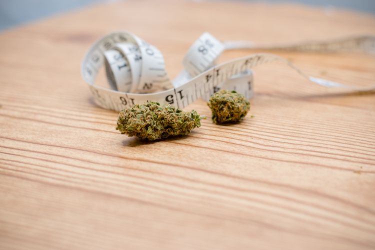 cannabis for weight loss bud with measuring tape
